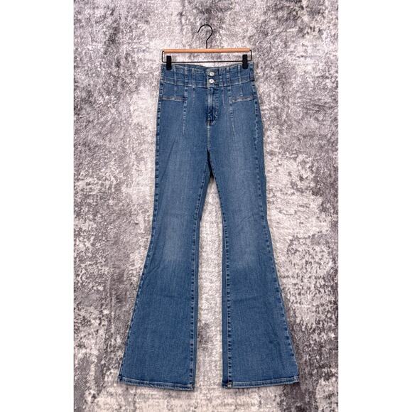 Free People Jayde Jeans 29 Womens High Rise Retro Flare Medium Wash